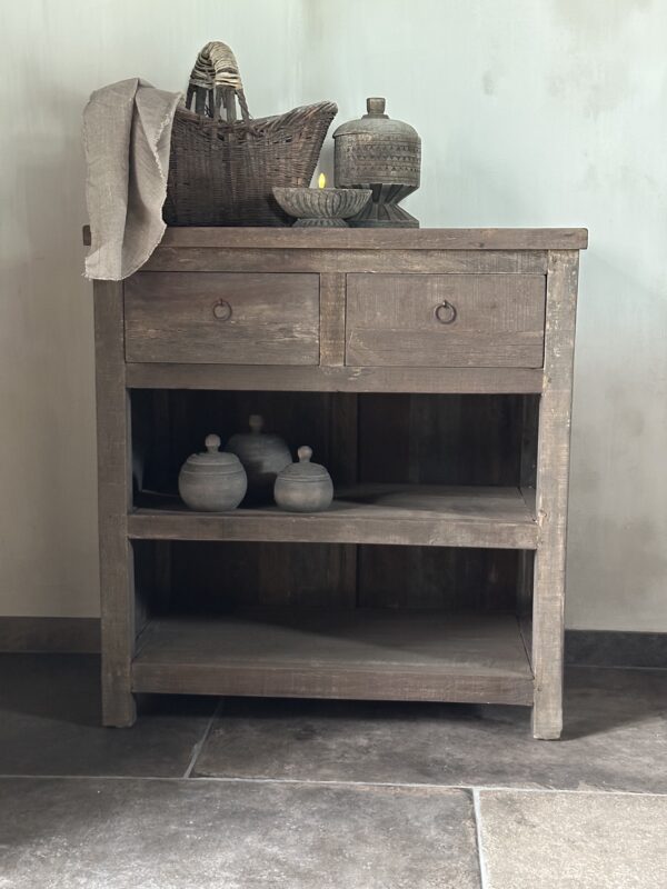 Sidetable Kota 2-Lades 80 cm Driftwood - Afbeelding 2