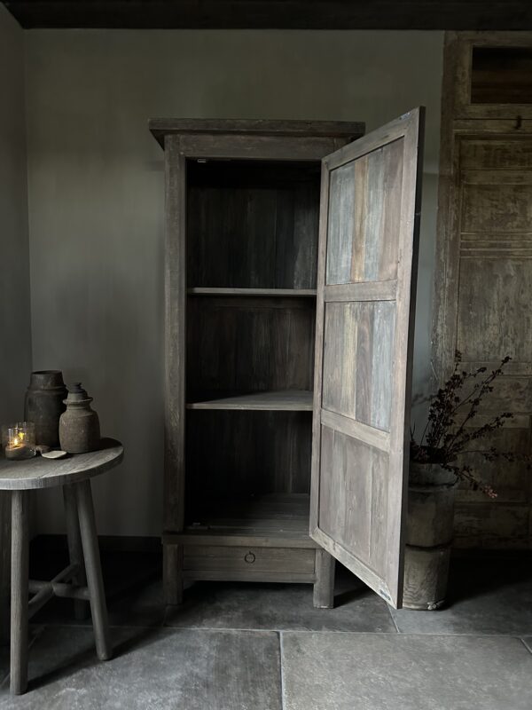 Hoge Kast BARI Met Lade Driftwood - Afbeelding 3